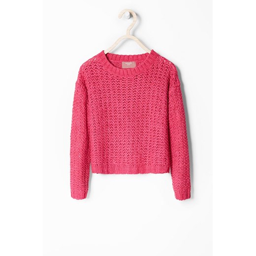 Mango Kids - Sweter dziecięcy APPLE 104-164cm answear-com rozowy krótkie