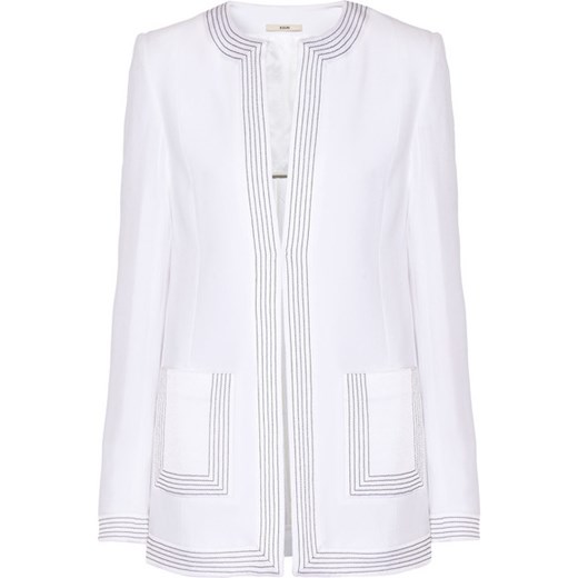 Embroidered satin-crepe jacket net-a-porter bialy casual