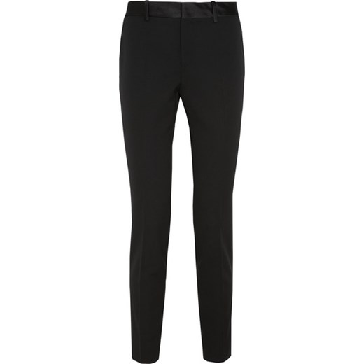 Stretch wool and silk-blend tapered pants net-a-porter czarny 