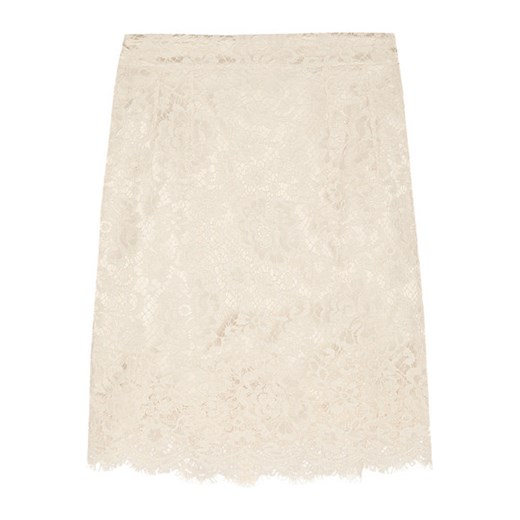Lace mini skirt net-a-porter bezowy koronka