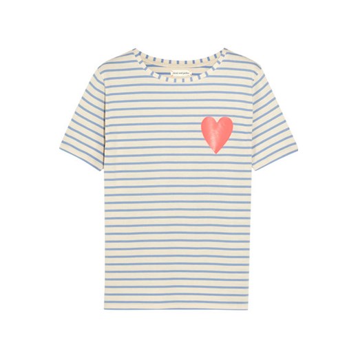 Striped organic cotton T-shirt net-a-porter szary jesień