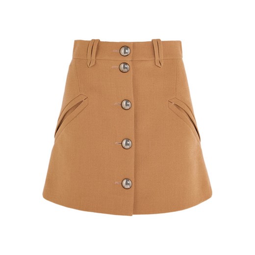 Wool-crepe mini skirt net-a-porter pomaranczowy lato