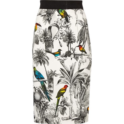 Lana printed stretch-cotton pencil skirt net-a-porter szary aplikacja