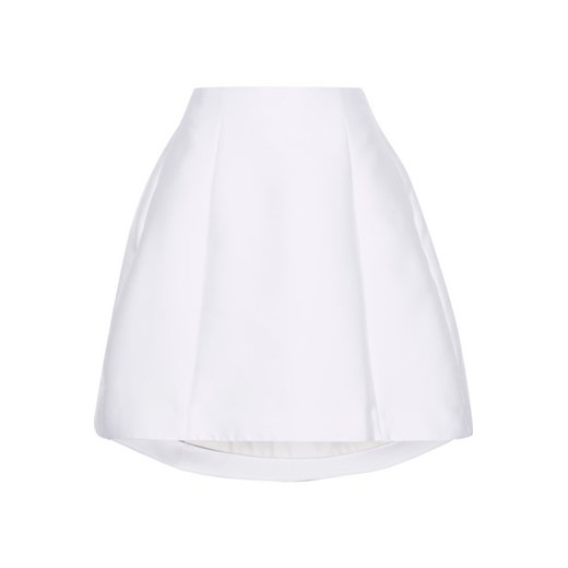 Fluted satin-twill mini skirt net-a-porter bialy lato