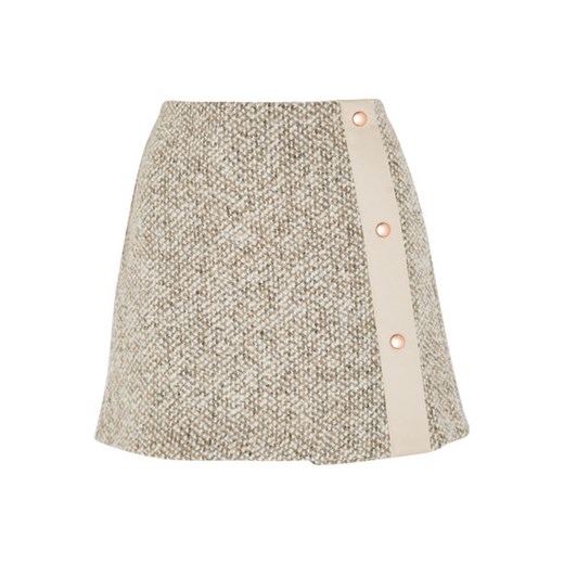 Wool-blend tweed mini skirt net-a-porter bezowy lato