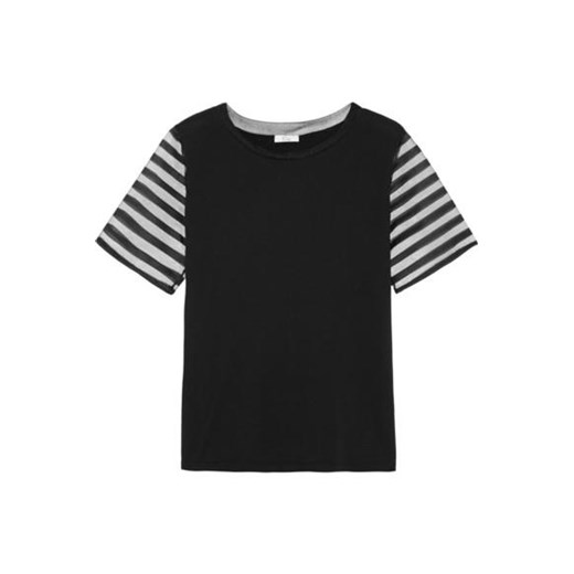 Tulle-paneled cotton and modal-blend T-shirt net-a-porter czarny jesień