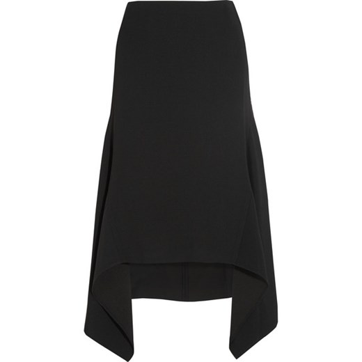 Asymmetric crepe skirt net-a-porter czarny asymetryczne
