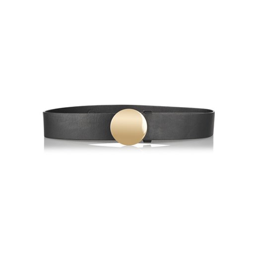Leather and gold-tone belt net-a-porter szary 