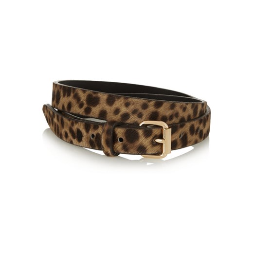 Romny leopard-print calf hair belt net-a-porter brazowy 