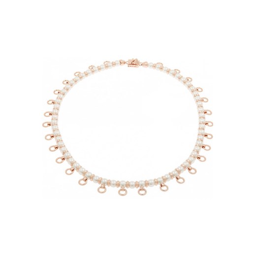 Pierced rose gold-plated freshwater pearl necklace net-a-porter bialy 