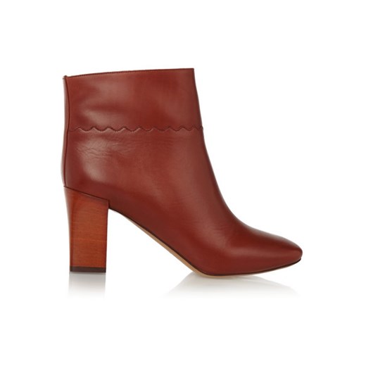 Leather ankle boots net-a-porter czerwony 