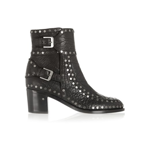 Gatsby studded textured-leather ankle boots net-a-porter szary 