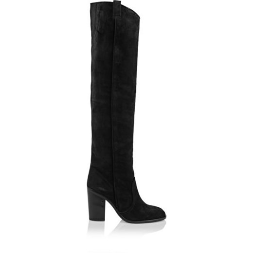 Silas suede over-the-knee boots net-a-porter czarny 