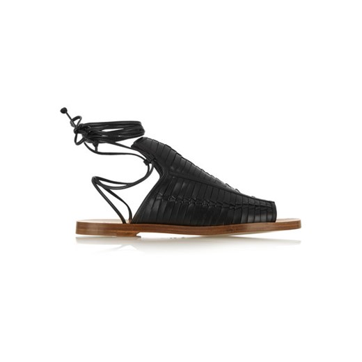 Leather sandals net-a-porter czarny lato