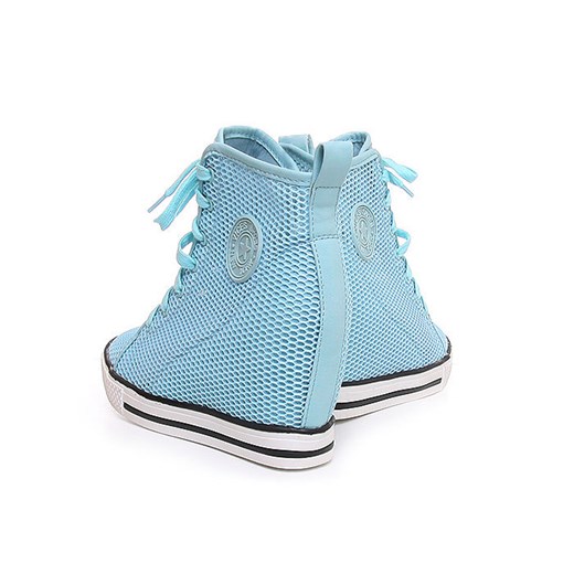 Ażurowe trampki sneakersy /B2-3 Y18 s5223/ Niebieskie pantofelek24 niebieski młodzieżowy