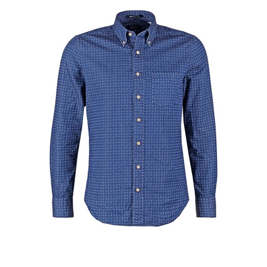 Gant MANHATTAN FITTED Koszula indigo zalando niebieski abstrakcyjne wzory