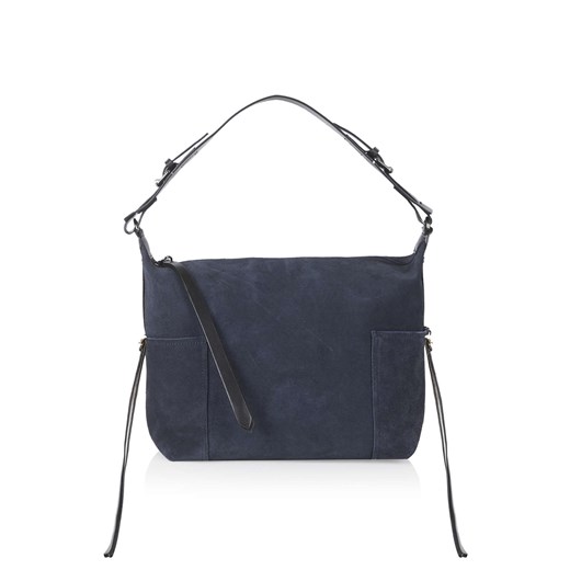 Premium Suede Structured Hobo Bag topshop bialy 