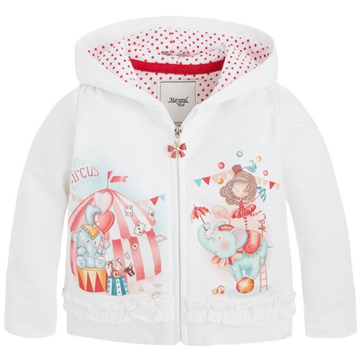 MAYORAL Bluza z kapturem "Cyrk" modadladzieci-com-pl szary Bluzy dziewczęce rozpinane