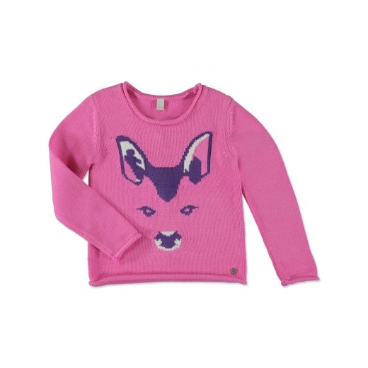 ESPRIT Girls Mini Sweter peony pink pinkorblue-pl rozowy bawełna