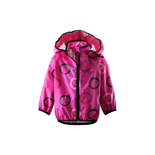 REIMA Girls Mini Kurtka przeciwdeszczowa KUPLA neon pink pinkorblue-pl czerwony kaptur