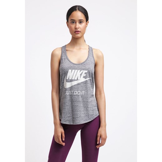 Nike Sportswear GYM VINTAGE Top carbon heather zalando rozowy jersey