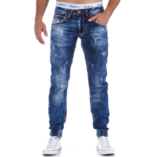 Spodnie jeansowe (ux0296) dstreet niebieski bawełna