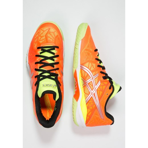 ASICS GELFIREBLAST 2 Obuwie do piłki ręcznej hot orange/silver/flash yellow zalando pomaranczowy siatkówka