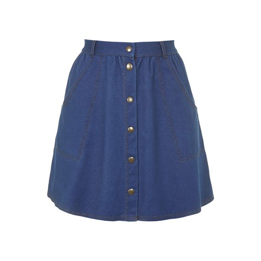 '70s Wash Button Front Skirt topshop niebieski 