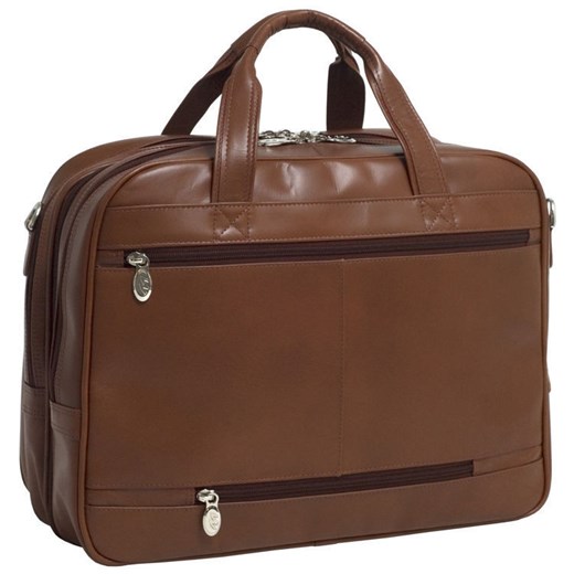 MCKLEIN Springfield 86594 brązowa ekskluzywna skórzana torba podróżna na laptopa 17" skorzana-com brazowy klasyczny