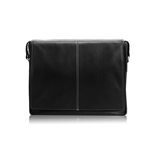 MCKLEIN San Francesco 45355 czarna ekskluzywna skórzana torba na laptopa 15,6" skorzana-com czarny abstrakcyjne wzory