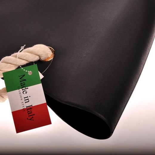 MADE IN ITALY Spalla 164 włoska torebka gumowa czarna HIT! skorzana-com czarny skóra