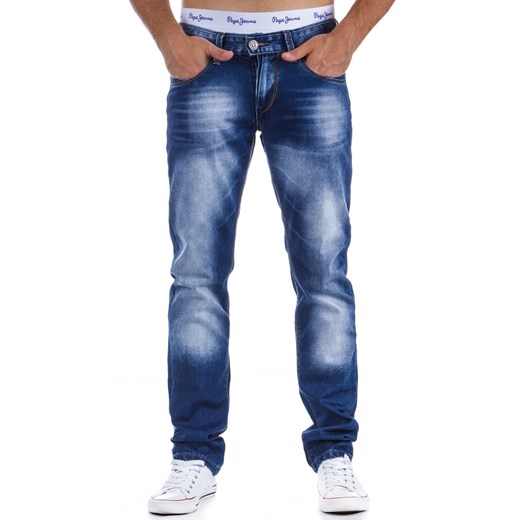 Spodnie jeansowe (ux0307) dstreet granatowy bawełna