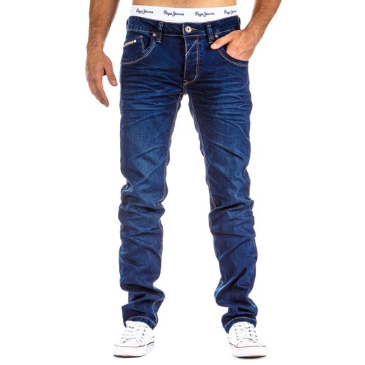 Spodnie jeansowe (ux0290) dstreet granatowy bawełna