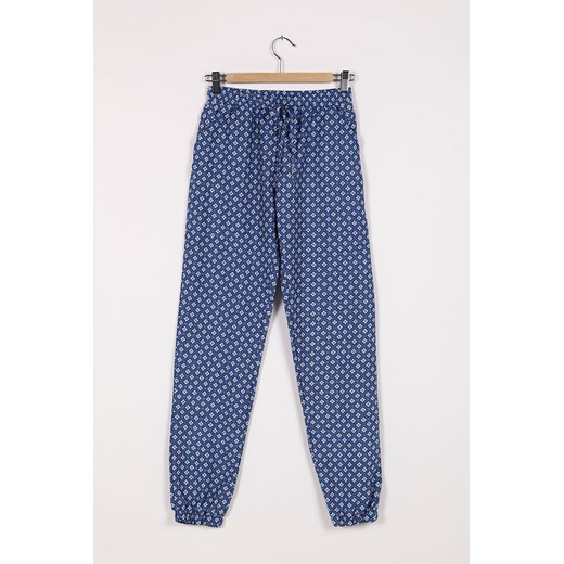 Patterned trousers terranova niebieski 