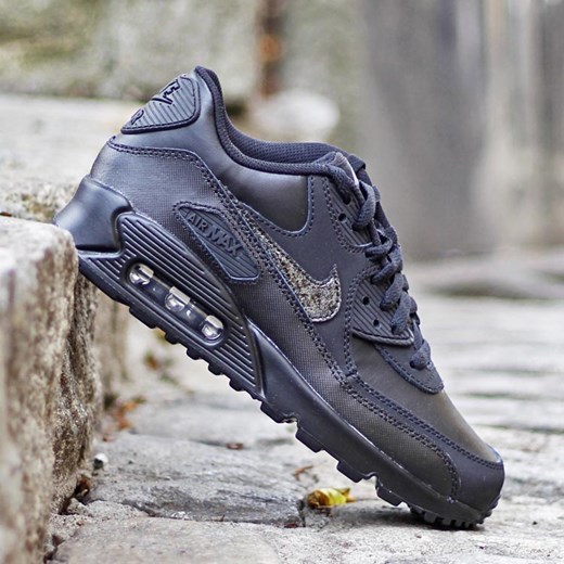 Nike Air Max 90 Leather (GS) "Black" (724821-001) thebestsneakers-pl szary Buty do biegania