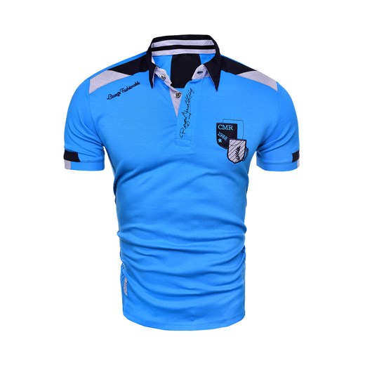 KOSZULKA POLO (COMEOR 923) -NIEBIESKI risardi niebieski T-shirty męskie z krótkim rękawem