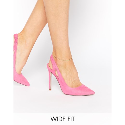 ASOS PRESSING Pointed Wide Fit High Heels - Pink
