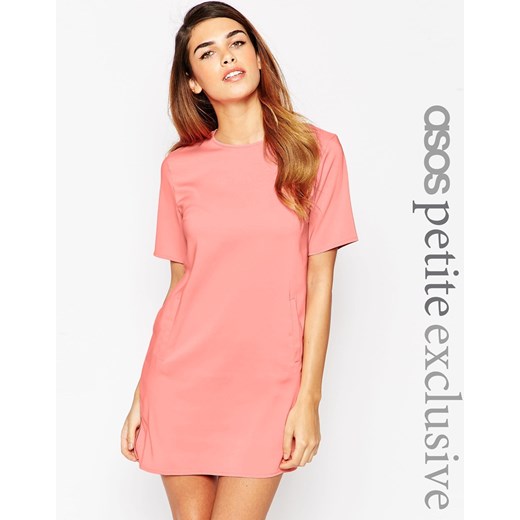 ASOS PETITE Shift Dress With Pockets - Pink