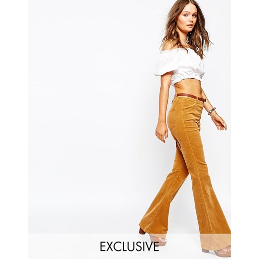 Glamorous Cord Flare Jeans - Tan asos zolty jeans