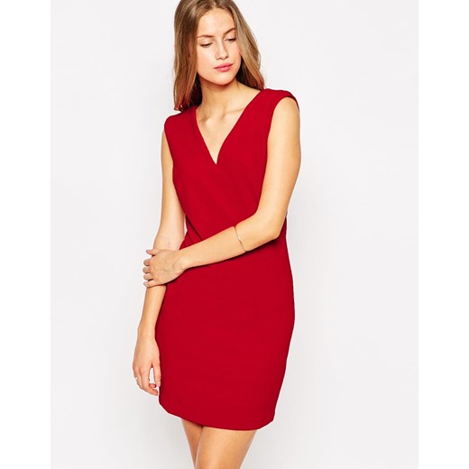 Mango V Neck Bodycon Textured Dress - Red £25.00