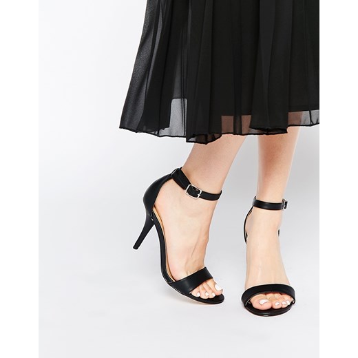 Truffle Collection Tulip Ankle Strap Barely There Heeled Sandals - Black pu asos bezowy lato