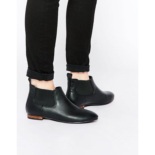 London Rebel Owen Flat Chelsea Boots - Black asos czarny płaska podeszwa