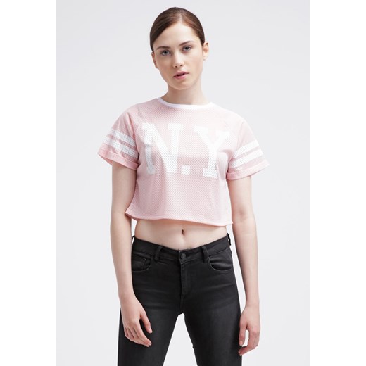 New Look Tshirt basic pink zalando bezowy casual