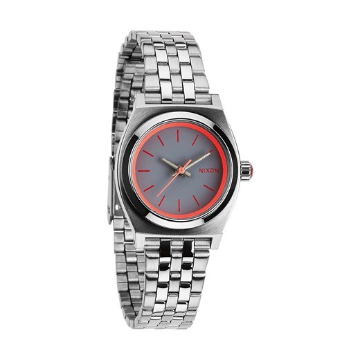 Zegarek damski Silver Neon Pink Nixon Small Time Teller A3991764 minuta-pl Zegarki damskie