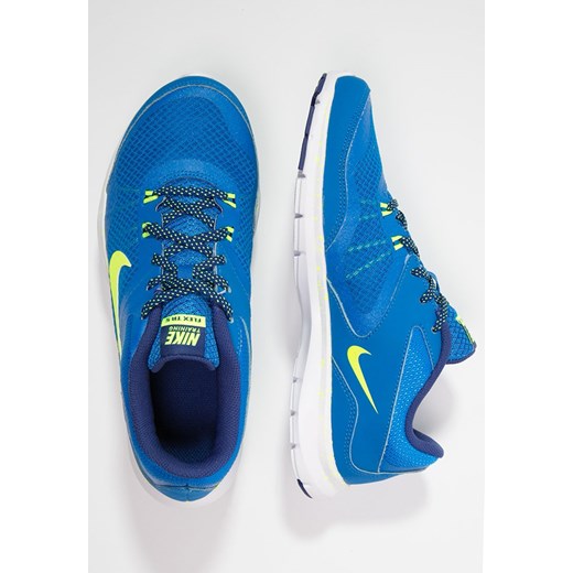 Nike Performance FLEX TRAINER 5 Obuwie treningowe solar/volt/deep royal blue/white zalando niebieski jesień