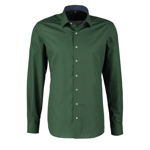 Eterna SLIM FIT Koszula dunkelgrün zalando zielony abstrakcyjne wzory