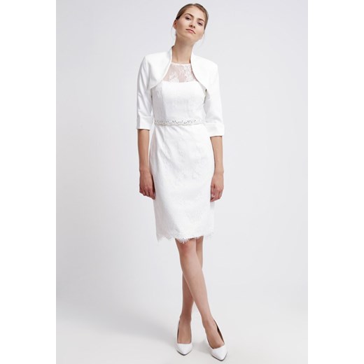 Luxuar Fashion SET Sukienka koktajlowa ivory zalando bialy elegancki