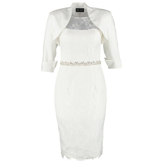 Luxuar Fashion SET Sukienka koktajlowa ivory zalando bialy bez wzorów/nadruków
