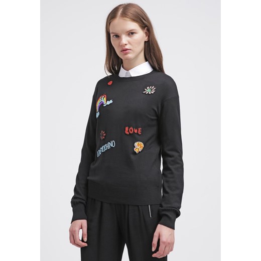 Love Moschino Sweter black zalando szary długie