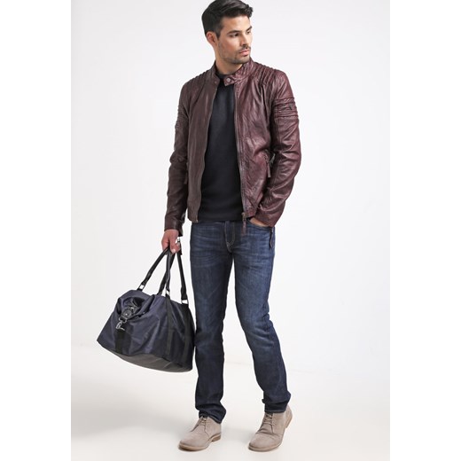 Gipsy COPPER Kurtka skórzana bordeaux zalando szary bawełna